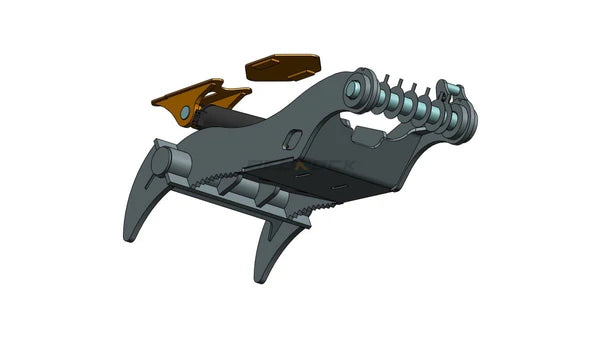 Bedrock Attachments Pin Grabber Thumb | Model EPT100-PG2T54W | Width 47.6" | Pin Size 100mm | 2 Teeth | Machine Size 30-36 Ton | For Excavators
