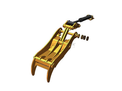 Bedrock Attachments Pin Grabber Thumb | Model EPT80-PG2T36 | Width 37.8" | Pin Size 80mm | 2 Teeth | Machine Size 20-24 Ton | For Excavators