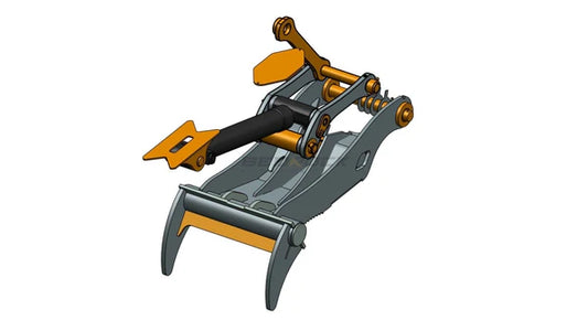 Bedrock Attachments Pin Grabber Thumb | Model ET80-PG2T48 | Width 46.1" | Pin Size 80mm | 2 Teeth | Machine Size 20-24 Ton | For Excavators