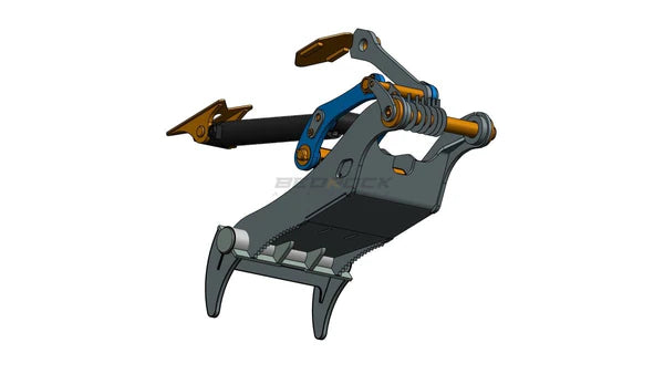 Bedrock Attachments Pin Grabber Thumb | Model ET90-PG2T48 | Width 46.5" | Pin Size 90mm | 2 Teeth | Machine Size 24-29 Ton | For Excavators
