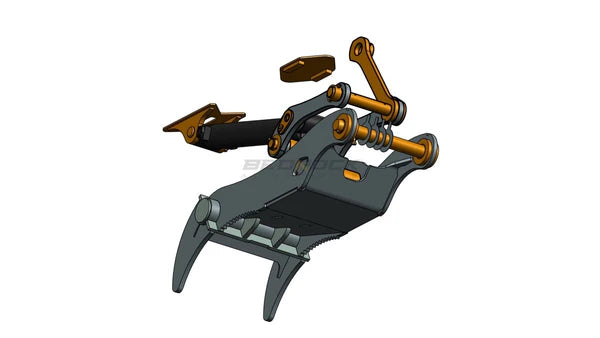 Bedrock Attachments Pin Grabber Thumb | Model ET80-PG2T42 | Width 39.4" | Pin Size 80mm | 2 Teeth | Machine Size 20-24 Ton | For Excavators