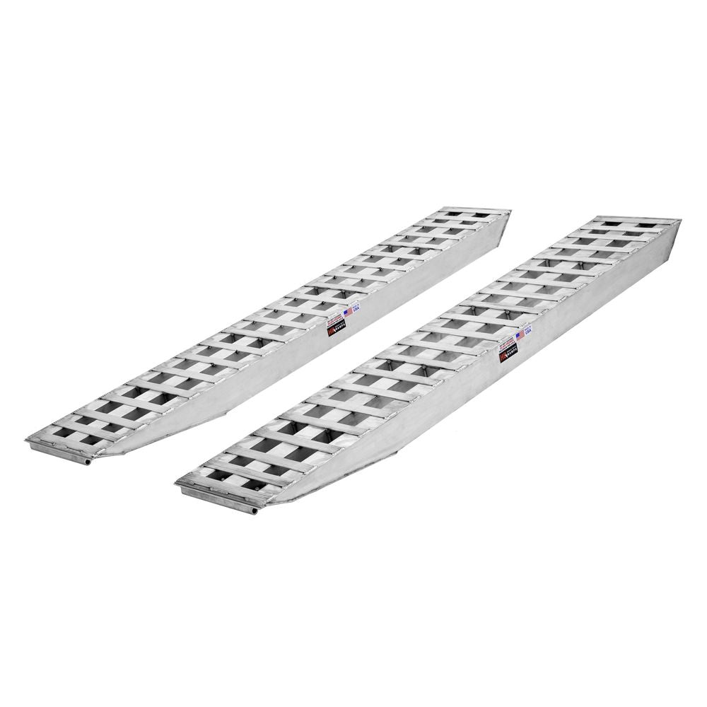 Heavy Duty Ramps Aluminum Heavy Equipment Loading Ramps | Model 20-20-120-02-02 | Size 10' L x 20" W | 20,000 lb. Axle Capacity | Horsepower 23 HP | For Trailers, Step Decks & Industrial Equipment
