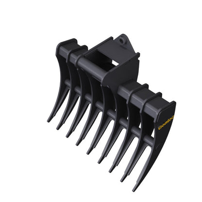 Gentec Equipment Rake w/ 1.25" T-Pin | Rake Width 36" | Machine Size 2.3-3.9 Tons | For Excavators
