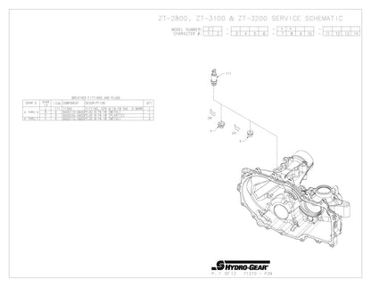 Hydro-Gear Commercial Hydrostatic Transmission | 3100 & 2800 Series | Deck Size 48"-60" | Horsepower 15–30 HP | For Zero-Turn Mowers