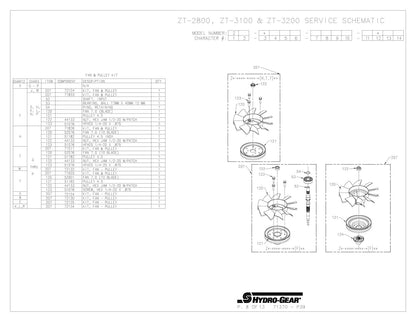 Hydro-Gear Commercial Hydrostatic Transmission | 3100 & 2800 Series | Deck Size 48"-60" | Horsepower 15–30 HP | For Zero-Turn Mowers