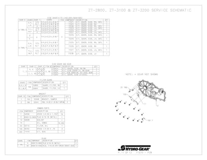 Hydro-Gear Commercial Hydrostatic Transmission | 3100 & 2800 Series | Deck Size 48"-60" | Horsepower 15–30 HP | For Zero-Turn Mowers