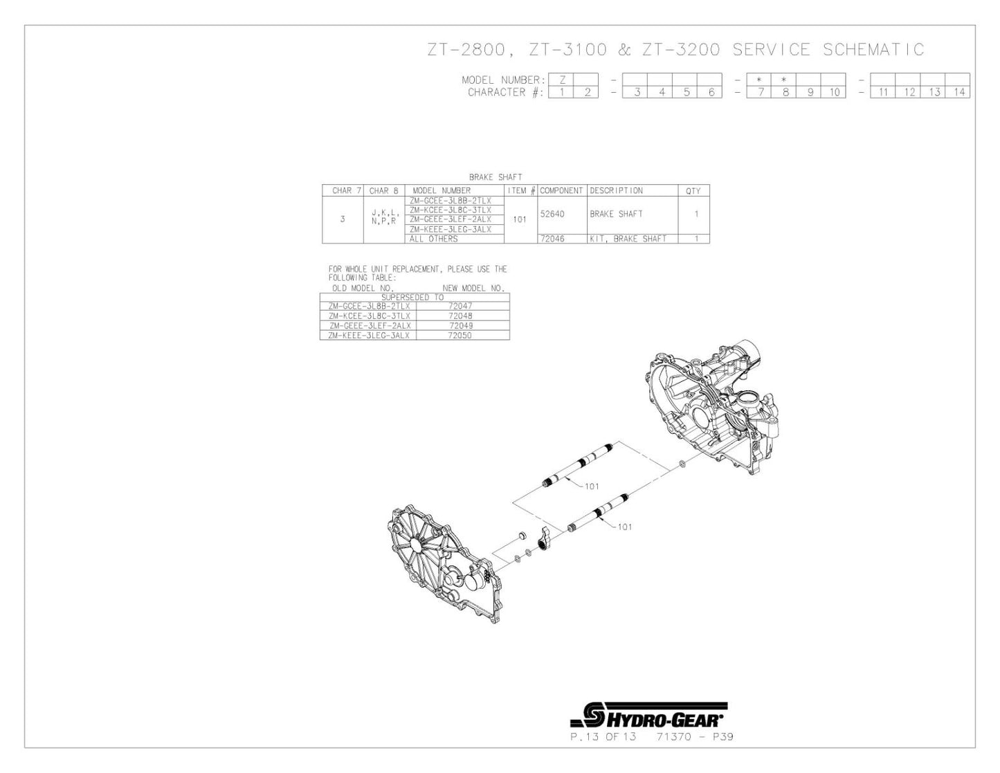 Hydro-Gear Commercial Hydrostatic Transmission | 3100 & 2800 Series | Deck Size 48"-60" | Horsepower 15–30 HP | For Zero-Turn Mowers