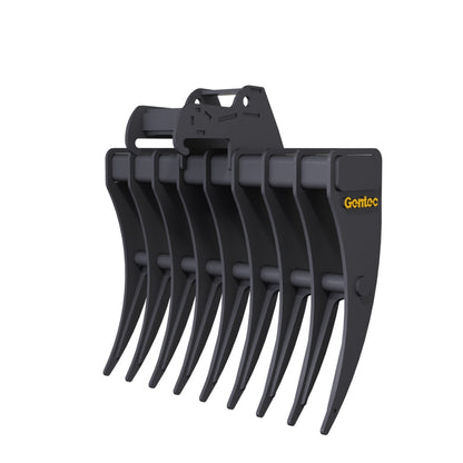 Gentec Equipment Rake w/ Bobcat X-Change Coupler | Rake Width 40" & 48" | Machine Size 4.0-5.9 Tons | For Excavators