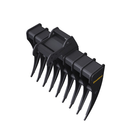 Gentec Equipment Rake w/ Bobcat X-Change Coupler | Rake Width 40" & 48" | Machine Size 4.0-5.9 Tons | For Excavators