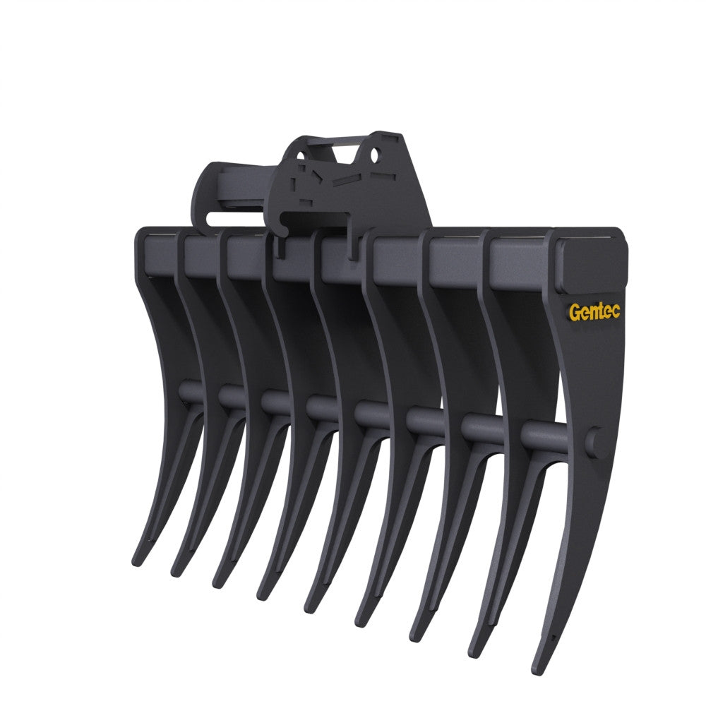 Gentec Equipment Rake w/ Bobcat X-Change Coupler | Rake Width 40" & 48" | Machine Size 4.0-5.9 Tons | For Excavators