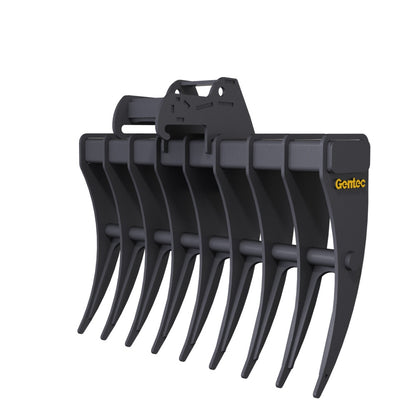 Gentec Equipment Rake w/ Bobcat X-Change Coupler | Rake Width 40" & 48" | Machine Size 4.0-5.9 Tons | For Excavators