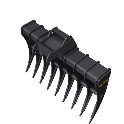 Gentec Equipment Rake w/ Bobcat X-Change Coupler | Rake Width 40" & 48" | Machine Size 4.0-5.9 Tons | For Excavators