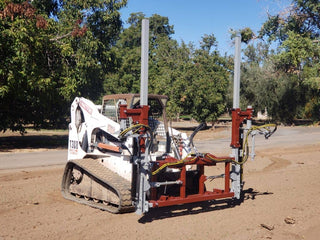 Agrishield Double Stake Driver | 36″ Driving Hydraulic Cylinders | 8-15 GPM | For Skid Steers