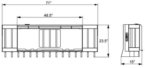 Landy Attachments HD Stick Rake | Width 71" | 12-25 GPM | 20-35 HP | For Skid Steers, Tractors, ATVs & UTVs