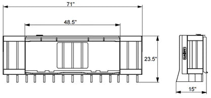 Landy Attachments HD Stick Rake | Width 71" | 12-25 GPM | 20-35 HP | For Skid Steers, Tractors, ATVs & UTVs