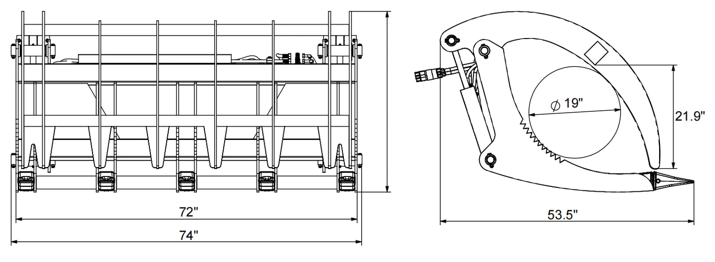 Landy Attachments Root Grapple Rake | Width 72" | 16 GPM | 20-35 HP | For Skid Steers, ATVs, UTVs, & Tractors