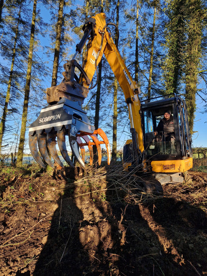 MDE Machinery | Scorpion Grapple | Model S500 To S1900 | Width 26.4" To 75" Inches | Machine Size 1.5 - 55 Tons | For Excavators