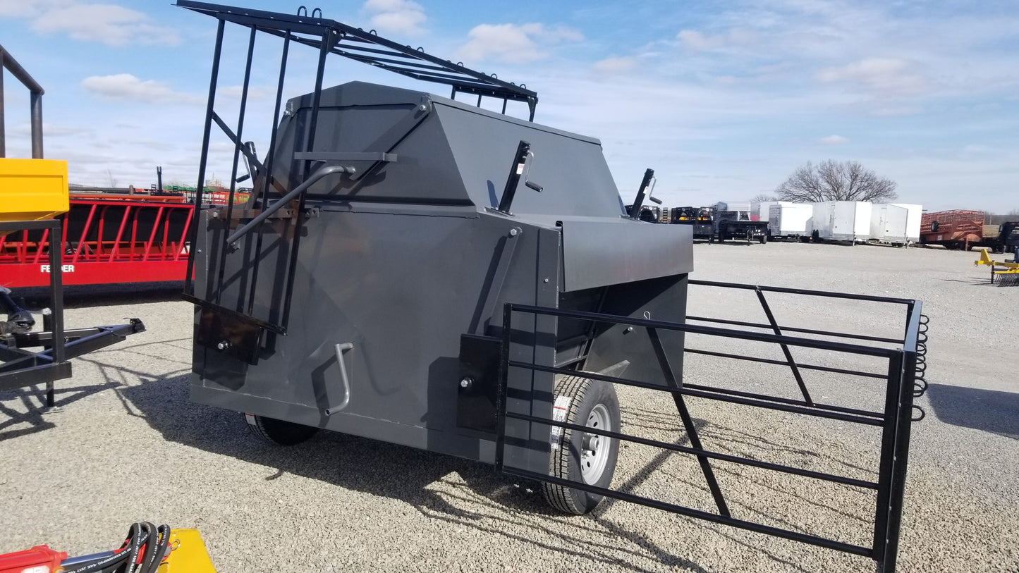 DH Farm | 150 Bushel Creep Feeder | Portable Model w/ Panels & Rain Shield | 12-Gauge Steel | For Tractor