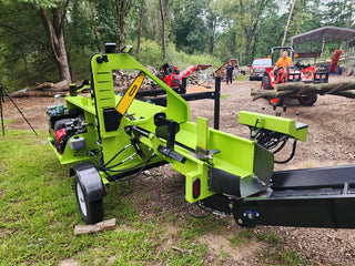 Hahn Firewood Processor | Model Mini-Pro 250/B | Engine Horsepower 25 HP | Max Log Diameter 20” inches | Pull Type Trailer