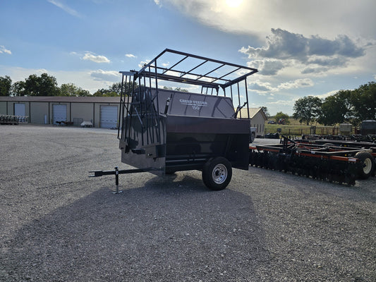 DH Farm | 150 Bushel Creep Feeder | Portable Model w/ Panels & Rain Shield | 12-Gauge Steel | For Tractor