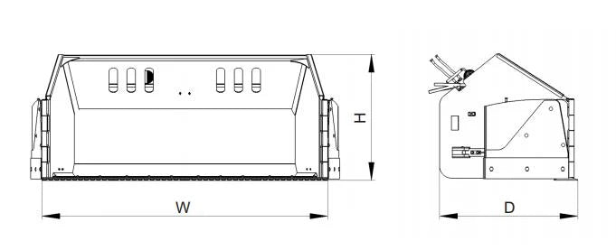 Landy Attachments Snow Bucket with Wings | Width 91" | 20-35 HP | For Skid Steers, ATVs, UTVs & Tractors