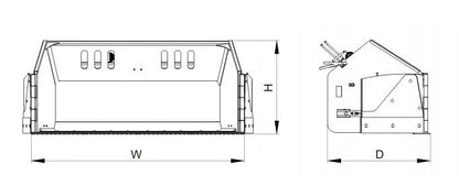 Landy Attachments Snow Bucket with Wings | Width 91" | 20-35 HP | For Skid Steers, ATVs, UTVs & Tractors