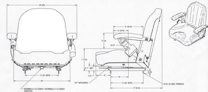 Swisher Premium Operator Seats | High-Back Suspension Seats with Armrests | | For Zero-Turn Mowers, Tractor, ATVs & UTV