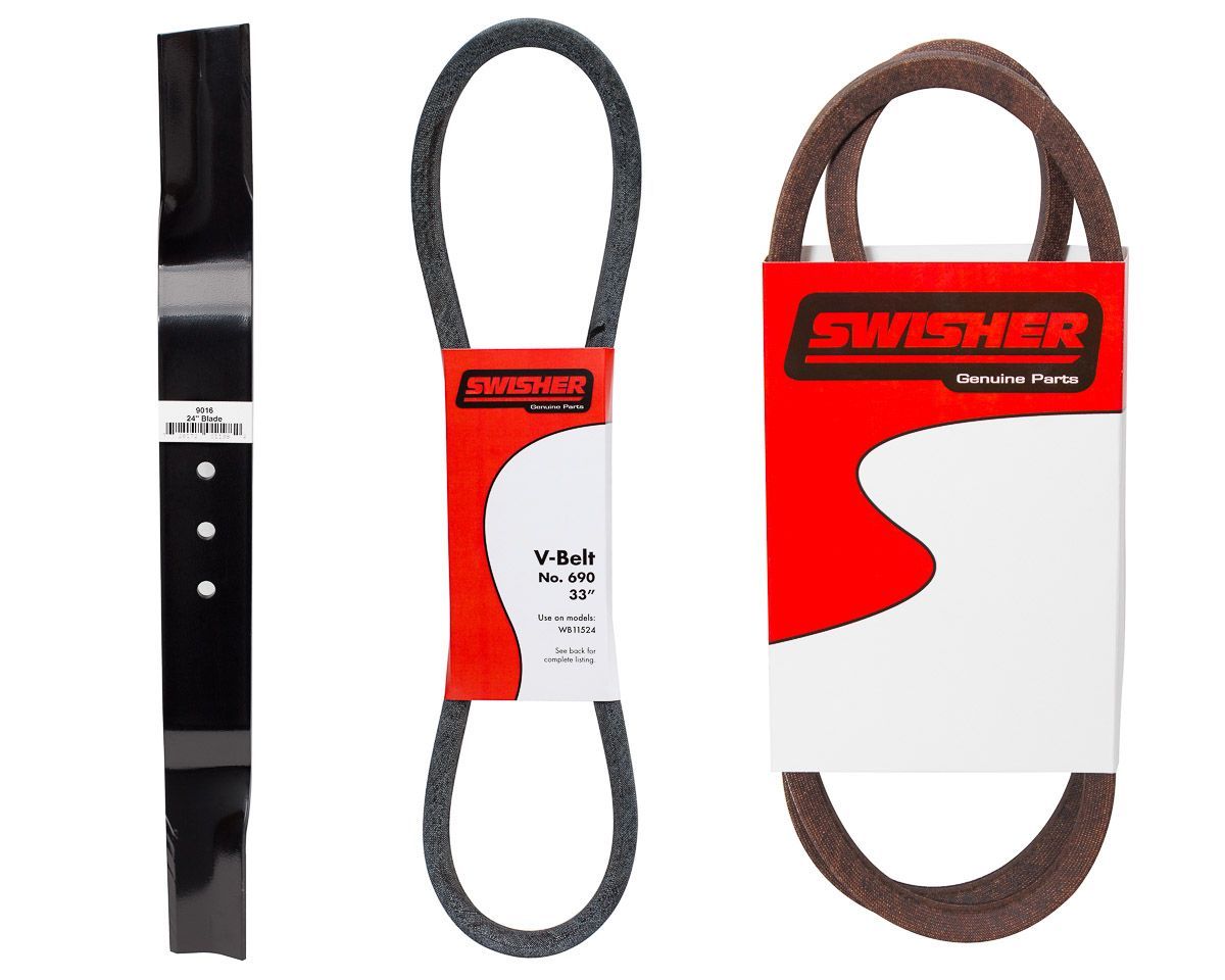 Swisher Walk-Behind Caster Kit & Rough Cut Service Kit | Model 21290 & 21062 | 360° Rotation Tires & Replacement Parts | Fits 2005+ Swisher 24" Walk-Behind Mowers