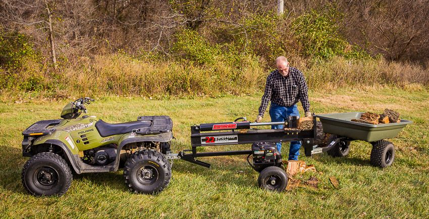 Swisher Log Splitter Accessories Bundle | 4-Way Wedge 18840, Firewood Cradle 21800, "H" Beam Log Cradles 16277, 34 Ton Hitch Mount Kit 21207, 22/28 Ton Hitch Mount Kit 21200 | High-Grade Steel
