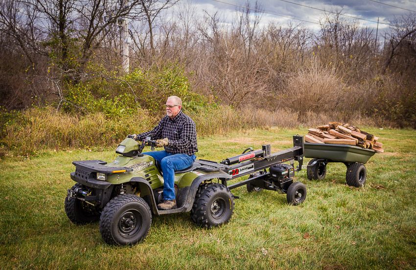 Swisher Log Splitter Accessories Bundle | 4-Way Wedge 18840, Firewood Cradle 21800, "H" Beam Log Cradles 16277, 34 Ton Hitch Mount Kit 21207, 22/28 Ton Hitch Mount Kit 21200 | High-Grade Steel