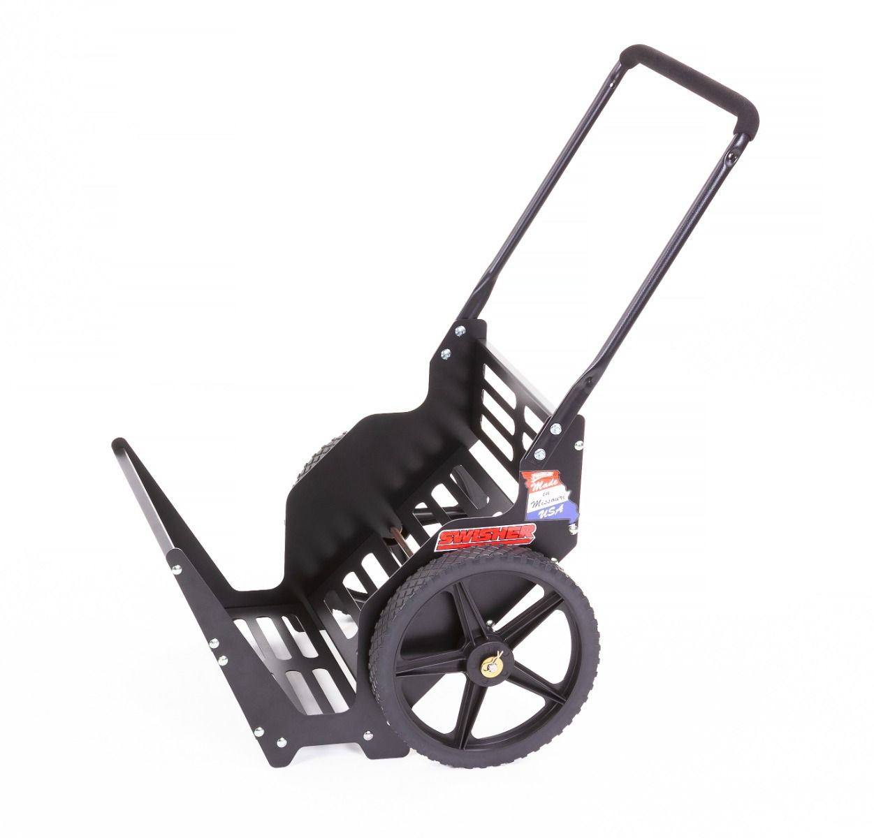 Swisher Eagle & Flag Fire Pit and Firewood Utility Cart | Fire Pit 32" L x 30" W x 15" H | Firewood Cart 24" W x 26" L x 39" H | Heavy Duty Steel | 200 lb Capacity