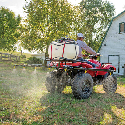 Fimco Pro ATV/UTV Sprayer With Deluxe 7-Nozzle Folding Boom and Quick Release Gun | Tank Capacity 25 Gallons | For ATVs/UTVs