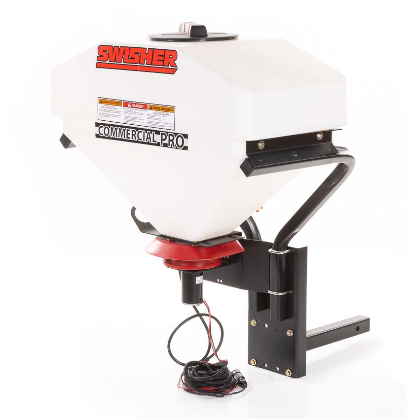Swisher Commercial Pro Truck Spreader with Vibrator | Model 22511 | 25-Gallon Hopper | 80 lbs Vibrator Force | Universal 2"x2" Receiver Mount | Horsepower 10 To 20 HP | For Trucks & UTVs
