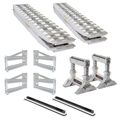 Heavy Duty Ramps Flatbed Trailer Ramp Kit | Model 23-18-192-FLAT-BED-Kit-DSSS | Size 16' x 18" | 23,500 lb. | Horsepower 23 HP | For Trucks