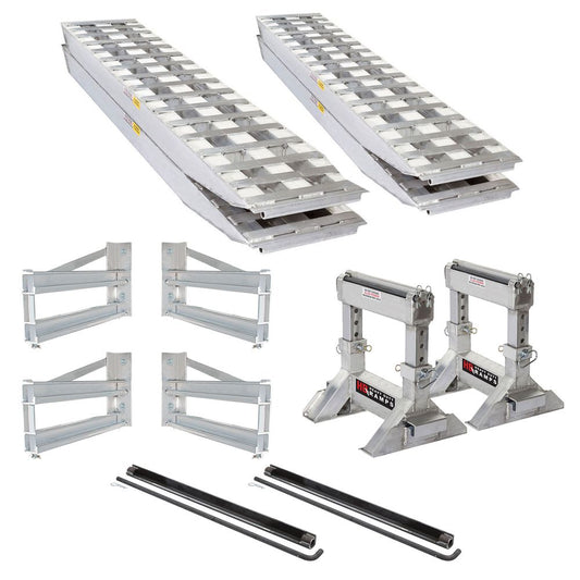 Heavy Duty Ramps Flatbed Trailer Ramp Kit | Model 23-18-192-FLAT-BED-Kit-DSSS | Size 16' x 18" | 23,500 lb. | Horsepower 23 HP | For Trucks