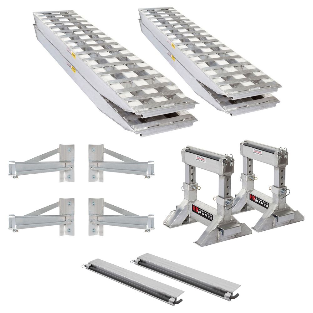 Heavy Duty Ramps Flatbed Trailer Ramp Kit | Model 23-18-192-FLAT-BED-Kit-STAS | 23,500 lb | Horsepower 23 HP | For Trucks
