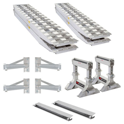 Heavy Duty Ramps Flatbed Trailer Ramp Kit | Model 23-18-192-FLAT-BED-Kit-STAS | 23,500 lb | Horsepower 23 HP | For Trucks