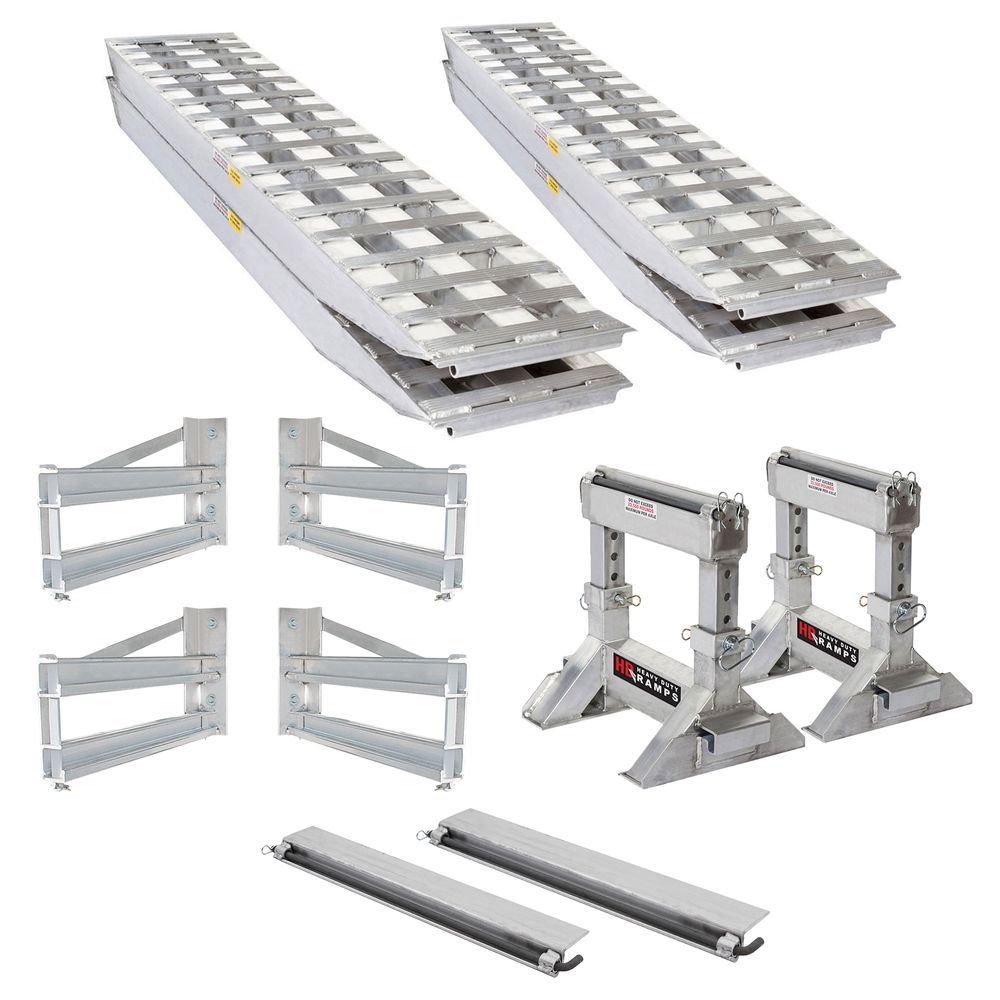 Heavy Duty Ramps Flatbed Trailer Ramp Kit | Model 23-18-192-FLAT-BED-Kit | Size 16' L x 18" W | Horsepower 23 HP | For Trucks