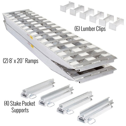 Heavy Duty Ramps 2-Bunk Load Leveler / 4-Ramp Master Kit | Model 23-20-192-02-02-MLL-2-KIT | Width 20" Inches | Length 8' | 23,500 lb Capacity | Horsepower 23 HP | For 102" Step Deck Trailers with 20" Drop