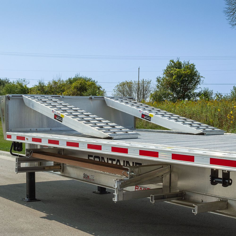 Heavy Duty Ramps 2 Bunk Load Leveler / 2 Ramp System | Model 23-20-096-02-02-MLL-2 | Size 8' L x 20" W | 23,500 lb. Capacity | Horsepower 23 HP | For 102" Step Deck Trailers with 20" Drop