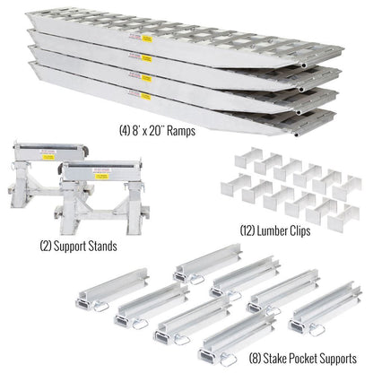 Heavy Duty Ramps 2 Bunk Load Leveler / 4 Ramp System | Model 23-20-192-02-02-MLL-2 | 8' L x 20" W | 23,500 lb. Capacity | 23 HP Requirement | For 20" Step Deck Trailers