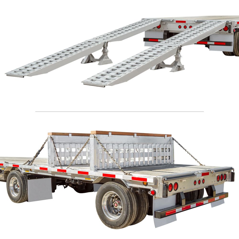 Heavy Duty Ramps 2 Bunk Load Leveler / 4 Ramp System | Model 23-24-192-02-02-MLL-2 | 8' L x 18" W | 23,500 lb. Capacity | 23 HP | For 24" Step Deck Trailers