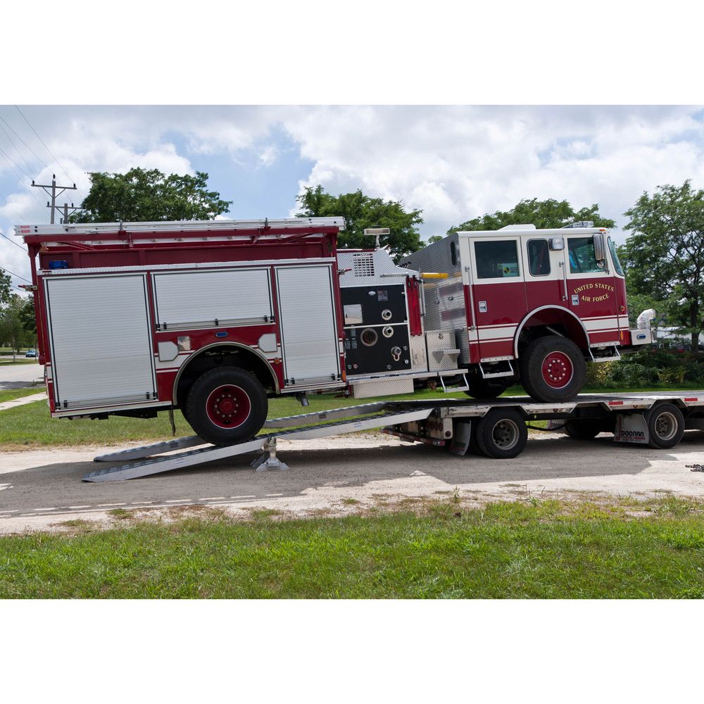 Heavy Duty Ramps 4 Bunk Load Leveler / 4 Ramp System | Model 23-24-192-02-02-MLL-4 | 8' L x 18" W | 23,500 lb. Capacity | Horsepower 23 HP | For 24" Step Deck Trailers