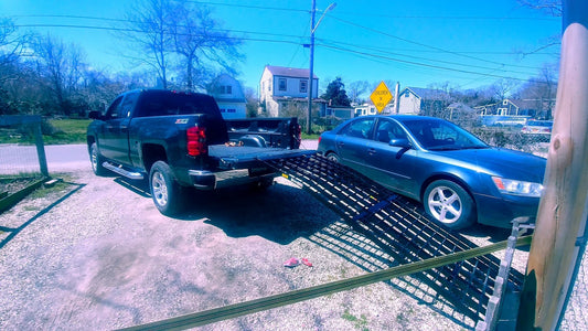 Black Widow 3-Piece Arched Folding Motorcycle Ramp | Model BW-9440-HD & BW-10840-HD| Width 40" | Length 7' 10" & 9' | Capacity 1,500 lb | Horsepower 4 To 90+ HP | For Motorcycles, Dirt Bikes, ATVs