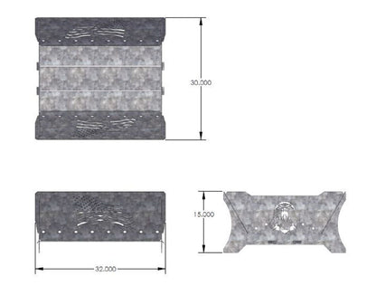 Swisher Eagle & Flag Fire Pit and Firewood Utility Cart | Fire Pit 32" L x 30" W x 15" H | Firewood Cart 24" W x 26" L x 39" H | Heavy Duty Steel | 200 lb Capacity