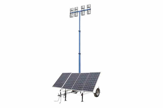 Larson Electronics 1.8KW Solar Power Generator w/ Pneumatic Light Tower Mast - (4) LED Lights - 64000 Lumens - 36 Hours