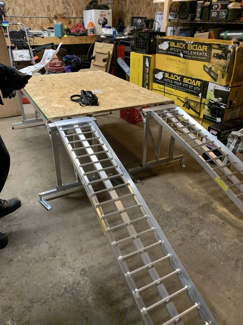 Black Widow Arched ATV Trailer Ramps | Model A-8416-3000-2 | SIze 7' L x 16" W | Capacity 3,000 lb. | Horsepower 4 to 90+ HP | For ATV & UTV Loading