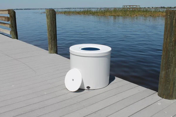 RIO MARINE CUSTOMS | Fiberglass Livewell | Model CMLW50 | 26.5" D x 24" H | 50 Gallon Capacity | For Fishing Enthusiasts