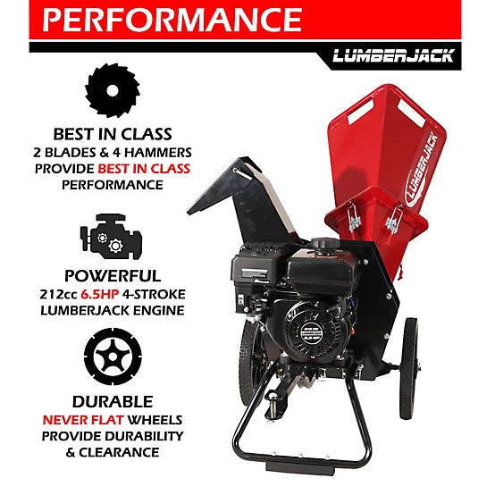 Lumber Jack 3" Chipper Shredder | Model YTL-171-664 | Width 46.2" | Engine 6.5 HP