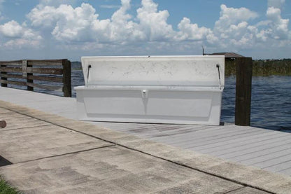 RIO MARINE CUSTOMS | Dock Box | Model CM09 | 96" W x 25" H x 22" D | Heavy-Duty Fiberglass | Universal Dock & Yacht